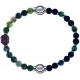 Apollon - Collection MiX - bracelet combinable agate verte 6mm - Bouddha-10cm + agate teintée verte-pierre de lave 6mm-10,75cm