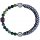 Apollon - Collection MiX - bracelet combinable agate verte 6mm - Bouddha - 10cm + chaines 2 tons noir et blancs - 10,25cm