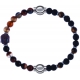 Apollon - Collection MiX - bracelet combinable agate marron 6mm - Bouddha - 10cm + oeil de tigre - pierre de lave 6mm - 10,75cm