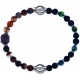 Apollon - Collection MiX - bracelet combinable agate marron 6mm - Bouddha-10cm + agate teintée verte-pierre de lave 6mm-10,75cm