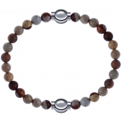 Apollon - Collection MiX - bracelet combinable agate jaspe 6mm - 10,25cm + agate jaspe 6mm - 10,25cm