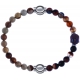 Apollon - Collection MiX - bracelet combinable agate jaspe 6mm - 10,25cm + agate marron 6mm - Bouddha - 10cm