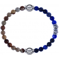 Apollon - Collection MiX - bracelet combinable agate jaspe 6mm - 10,25cm + labradorite 6mm - 10cm