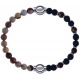 Apollon - Collection MiX - bracelet combinable agate jaspe 6mm - 10,25cm + oeil de tigre - pierre de lave 6mm - 10,75cm