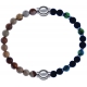 Apollon - Collection MiX - bracelet combinable agate jaspe 6mm - 10,25cm + agate teintée verte - pierre de lave 6mm - 10,75cm
