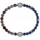 Apollon - Collection MiX - bracelet combinable agate jaspe 6mm - 10,25cm + hématite 6mm - 10cm