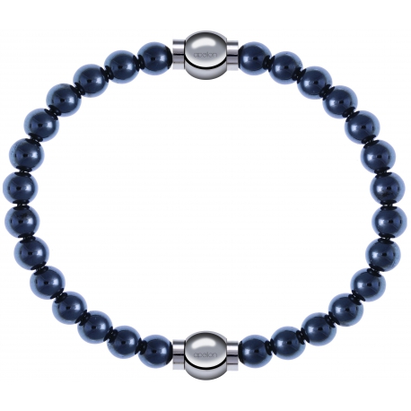 Apollon - Collection MiX - bracelet combinable hématite 6mm - 10,25cm + hématite 6mm - 10,25cm