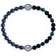 Apollon - Collection MiX - bracelet combinable hématite 6mm - 10,25cm + agate teintée verte - pierre de lave 6mm - 10,75cm