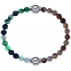 Apollon - Collection MiX - bracelet combinable agate indienne teintée 6mm - 10,25cm + agate jaspe 6mm - 10,25cm