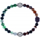 Apollon - Collection MiX - bracelet combinable agate indienne teintée 6mm - 10,25cm + agate marron 6mm - Bouddha - 10cm