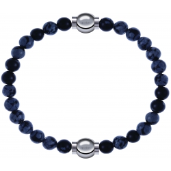 Apollon - Collection MiX - bracelet combinable obsidienne neige 6mm - 10,25cm + obsidienne neige 6mm - 10,25cm