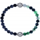 Apollon - Collection MiX - bracelet combinable obsidienne neige 6mm - 10,25cm + agate indienne teintée 6mm - 10,25cm