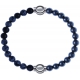 Apollon - Collection MiX - bracelet combinable obsidienne neige 6mm - 10,25cm + hématite 6mm - 10,25cm