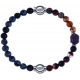 Apollon - Collection MiX - bracelet combinable obsidienne neige 6mm - 10,25cm + agate marron 6mm - Bouddha - 10cm