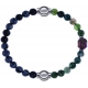 Apollon - Collection MiX - bracelet combinable obsidienne neige 6mm - 10,25cm + agate verte 6mm - Bouddha - 10cm
