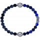 Apollon - Collection MiX - bracelet combinable obsidienne neige 6mm - 10,25cm + labradorite 6mm - 10cm