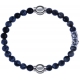 Apollon - Collection MiX - bracelet combinable obsidienne neige 6mm - 10,25cm + sodalite 6mm - 10cm