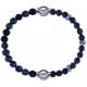 Apollon - Collection MiX - bracelet combinable obsidienne neige 6mm - 10,25cm + labradorite 6mm - 10cm