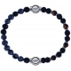 Apollon - Collection MiX - bracelet combinable obsidienne neige 6mm - 10,25cm + oeil de tigre - pierre de lave 6mm - 10,75cm