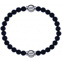 Apollon - Collection MiX - bracelet combinable pierre de lave 6mm - 10,25cm + pierre de lave 6mm - 10,25cm