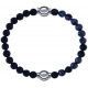 Apollon - Collection MiX - bracelet combinable pierre de lave 6mm - 10,25cm + obsidienne neige 6mm - 10,25cm