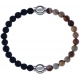 Apollon - Collection MiX - bracelet combinable pierre de lave 6mm - 10,25cm + agate jaspe 6mm - 10,25cm