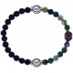 Apollon - Collection MiX - bracelet combinable pierre de lave 6mm - 10,25cm + agate verte 6mm - Bouddha - 10cm