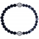 Apollon - Collection MiX - bracelet combinable pierre de lave 6mm - 10,25cm + labradorite 6mm - 10cm