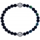 Apollon - Collection MiX - bracelet combinable pierre de lave 6mm - 10,25cm + agate teintée verte - pierre de lave 6mm - 10,75cm