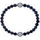Apollon - Collection MiX - bracelet combinable labradorite 6mm - 10,25cm + obsidienne neige 6mm - 10,25cm