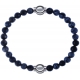 Apollon - Collection MiX - bracelet combinable labradorite 6mm - 10,25cm + obsidienne neige 6mm - 10,25cm