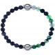 Apollon - Collection MiX - bracelet combinable labradorite 6mm - 10,25cm + agate indienne teintée 6mm - 10,25cm