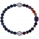 Apollon - Collection MiX - bracelet combinable labradorite 6mm - 10,25cm + agate marron 6mm - Bouddha - 10cm