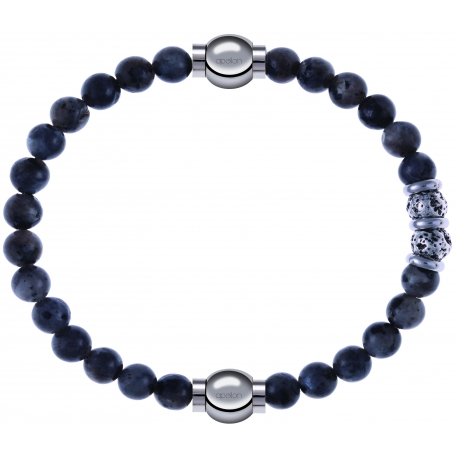 Apollon - Collection MiX - bracelet combinable labradorite 6mm - 10,25cm + sodalite 6mm - 10cm