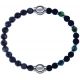 Apollon - Collection MiX - bracelet combinable labradorite 6mm - 10,25cm + agate teintée verte - pierre de lave 6mm - 10,75cm