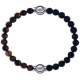 Apollon - Collection MiX - bracelet combinable oeil de tigre 6mm - 10,25cm + pierre de lave 6mm - 10,25cm