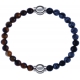 Apollon - Collection MiX - bracelet combinable oeil de tigre 6mm - 10,25cm + obsidienne neige 6mm - 10,25cm