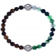 Apollon - Collection MiX - bracelet combinable oeil de tigre 6mm - 10,25cm + agate indienne teintée 6mm - 10,25cm