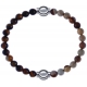 Apollon - Collection MiX - bracelet combinable oeil de tigre 6mm - 10,25cm + agate jaspe 6mm - 10,25cm