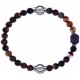 Apollon - Collection MiX - bracelet combinable oeil de tigre 6mm - 10,25cm + agate marron 6mm - Bouddha - 10cm