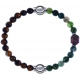 Apollon - Collection MiX - bracelet combinable oeil de tigre 6mm - 10,25cm + agate verte 6mm - Bouddha - 10cm