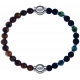 Apollon - Collection MiX - bracelet combinable oeil de tigre 6mm - 10,25cm + agate teintée verte - pierre de lave 6mm - 10,75cm