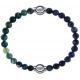 Apollon - Collection MiX - bracelet combinable agate verte mousse 6mm - 10,25cm + labradorite 6mm - 10,25cm