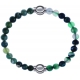 Apollon - Collection MiX - bracelet combinable agate verte mousse 6mm - 10,25cm + agate indienne teintée 6mm - 10,25cm