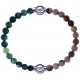 Apollon - Collection MiX - bracelet combinable agate verte mousse 6mm - 10,25cm + agate jaspe 6mm - 10,25cm