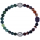 Apollon - Collection MiX - bracelet combinable agate verte mousse 6mm - 10,25cm + agate marron 6mm - Bouddha - 10cm