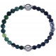 Apollon - Collection MiX - bracelet combinable agate verte mousse 6mm - 10,25cm + sodalite 6mm - 10cm