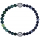 Apollon - Collection MiX - bracelet combinable agate verte mousse 6mm - 10,25cm + labradorite 6mm - 10cm