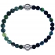 Apollon-Collection MiX-bracelet combinable agate verte mousse 6mm - 10,25cm + agate teintée verte - pierre de lave 6mm - 10,75cm