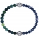Apollon - Collection MiX - bracelet combinable agate verte mousse 6mm - 10,25cm + hématite 6mm - 10cm